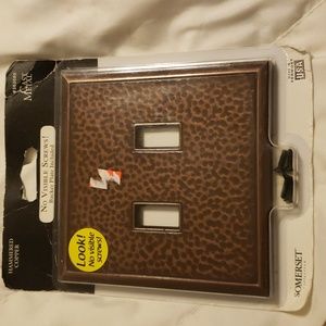 Hammered copper double switch plate nwt